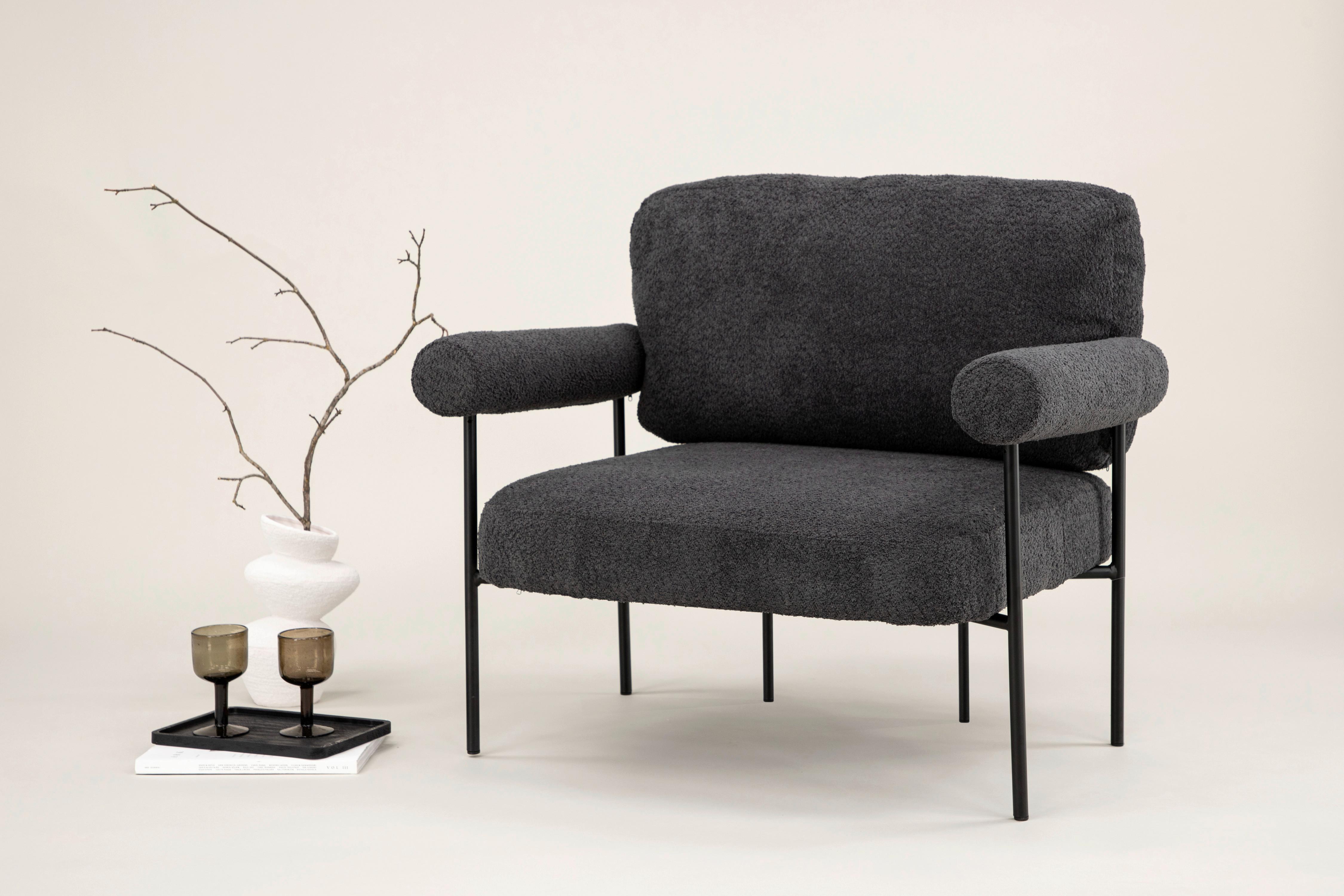 SESSEL TILLBERGA X JOSEFIN LUSTIG - Schwarz, Design, Kunststoff/Textil (95/83/87cm) - Livetastic