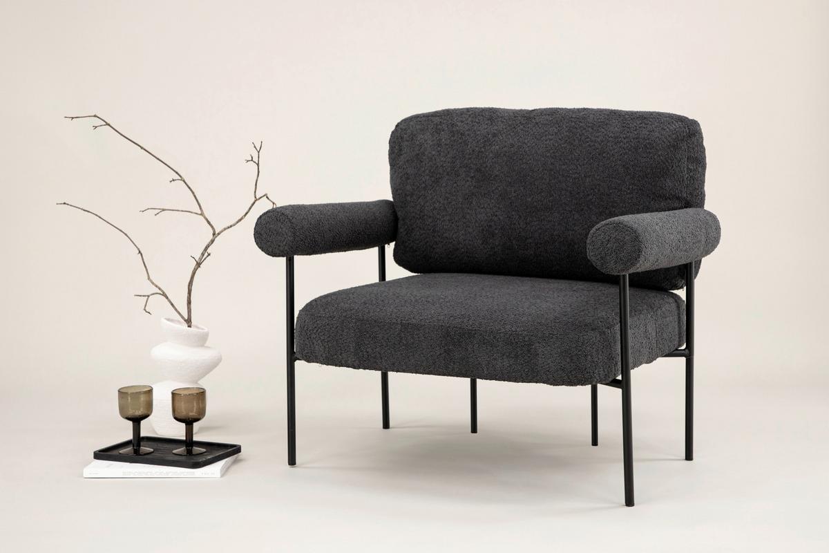 SESSEL TILLBERGA X JOSEFIN LUSTIG - Schwarz, Design, Kunststoff/Textil (95/83/87cm) - Livetastic