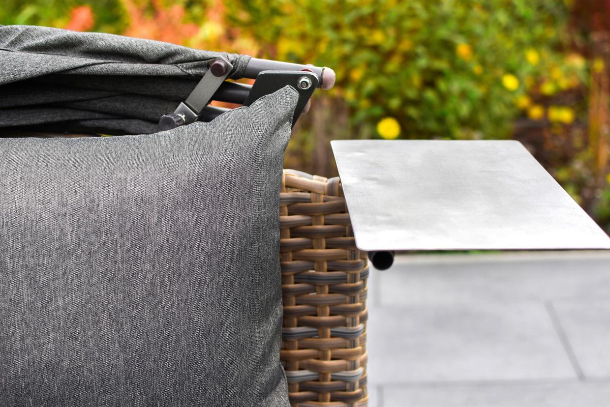 Gartenmuschel Riva in Naturfarben - Naturfarben/Grau, MODERN, Kunststoff/Metall (180/145/183cm) - Gardenson