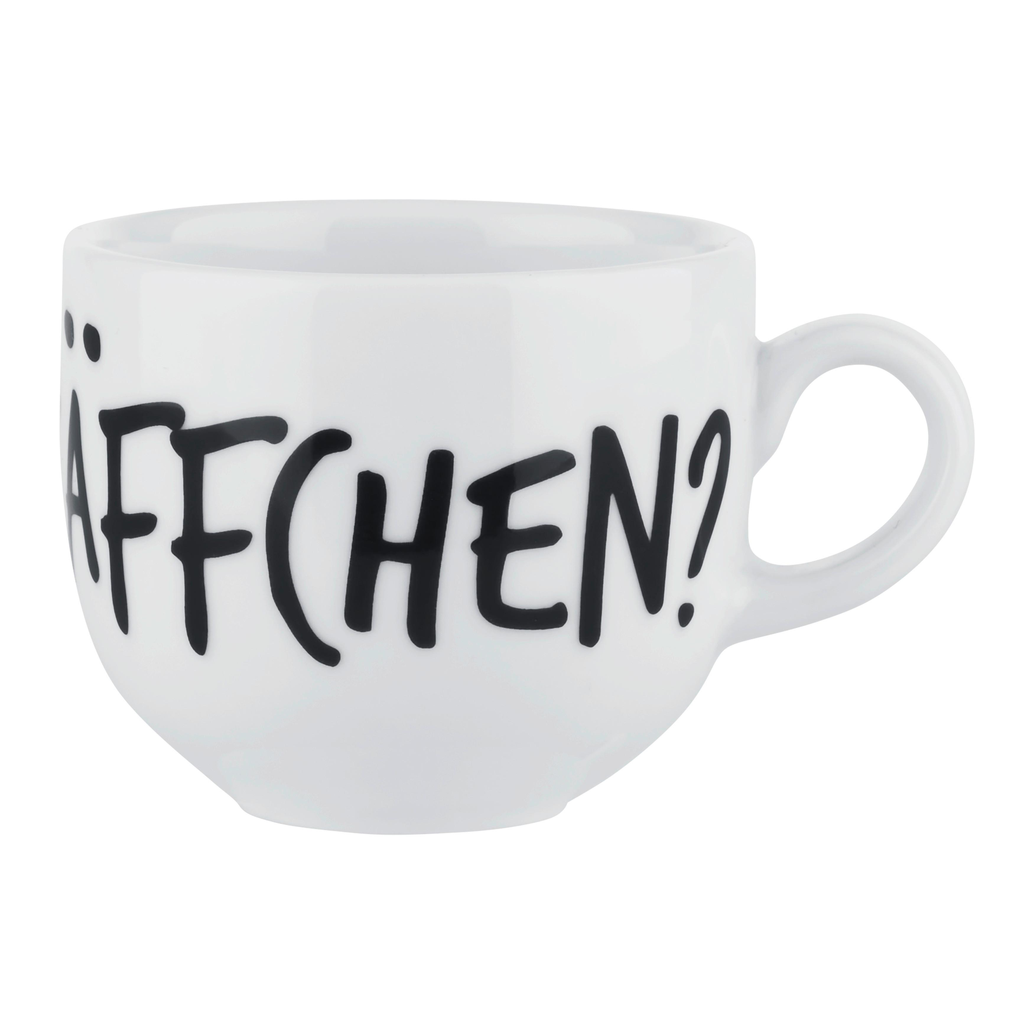 Espressotasse Graffiti Schwarz/Weiß ca. 80ml - Schwarz/Weiß, MODERN, Keramik (0,08l) - Mömax
