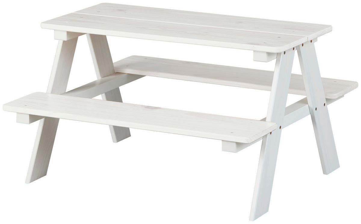 Kindertisch aus Kiefer in Weiss - Weiss, Konventionell, Holz (90/50/82cm) - Zandiara