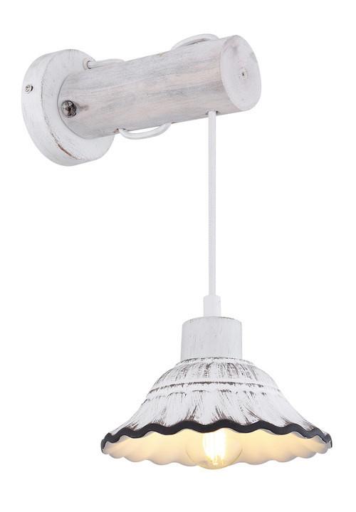Wandleuchte Jowita max. 40 Watt - Schwarz/Weiß, Basics, Holz/Keramik (17/26/32cm) - Globo