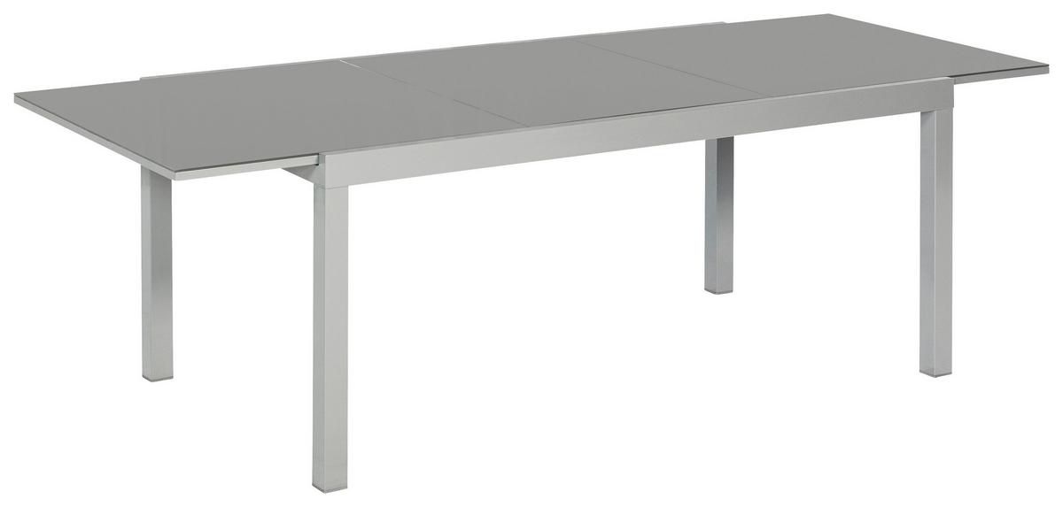 Vrtni Set Amalfi, 9-delni, Raztegljiva Miza - srebrne barve/rjava, Moderno, kovina/tekstil - Gardenson