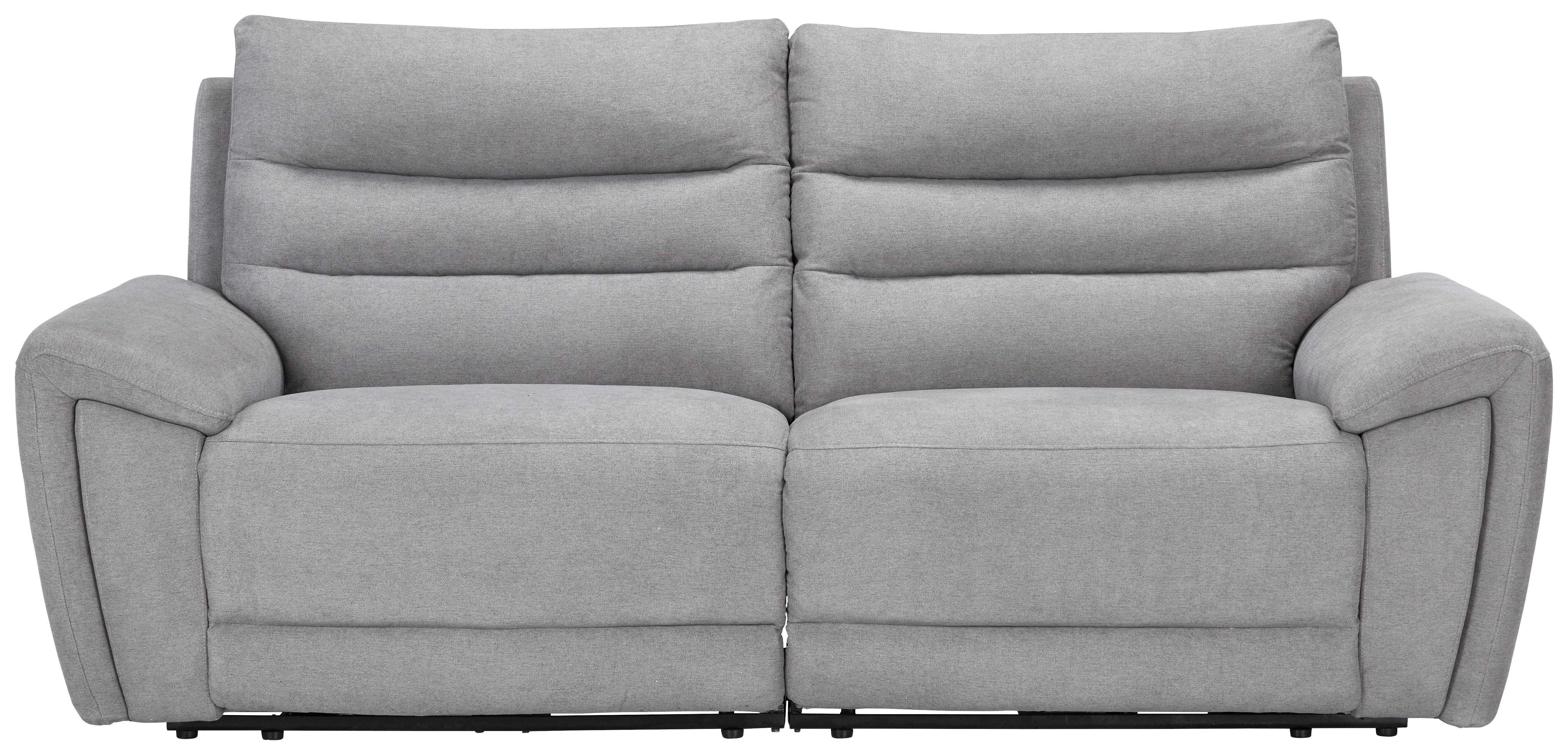 Sofa in Grau mit Relaxfunktion - Schwarz/Grau, Konventionell, Holz/Textil (213/100/94cm) - Modern Living