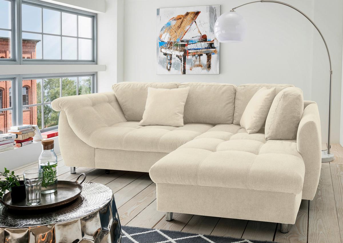 Sedežna Garnitura Agira, Bež, Ležišče - barve kroma/bež, Design, tekstil (250/190cm) - Modern Living