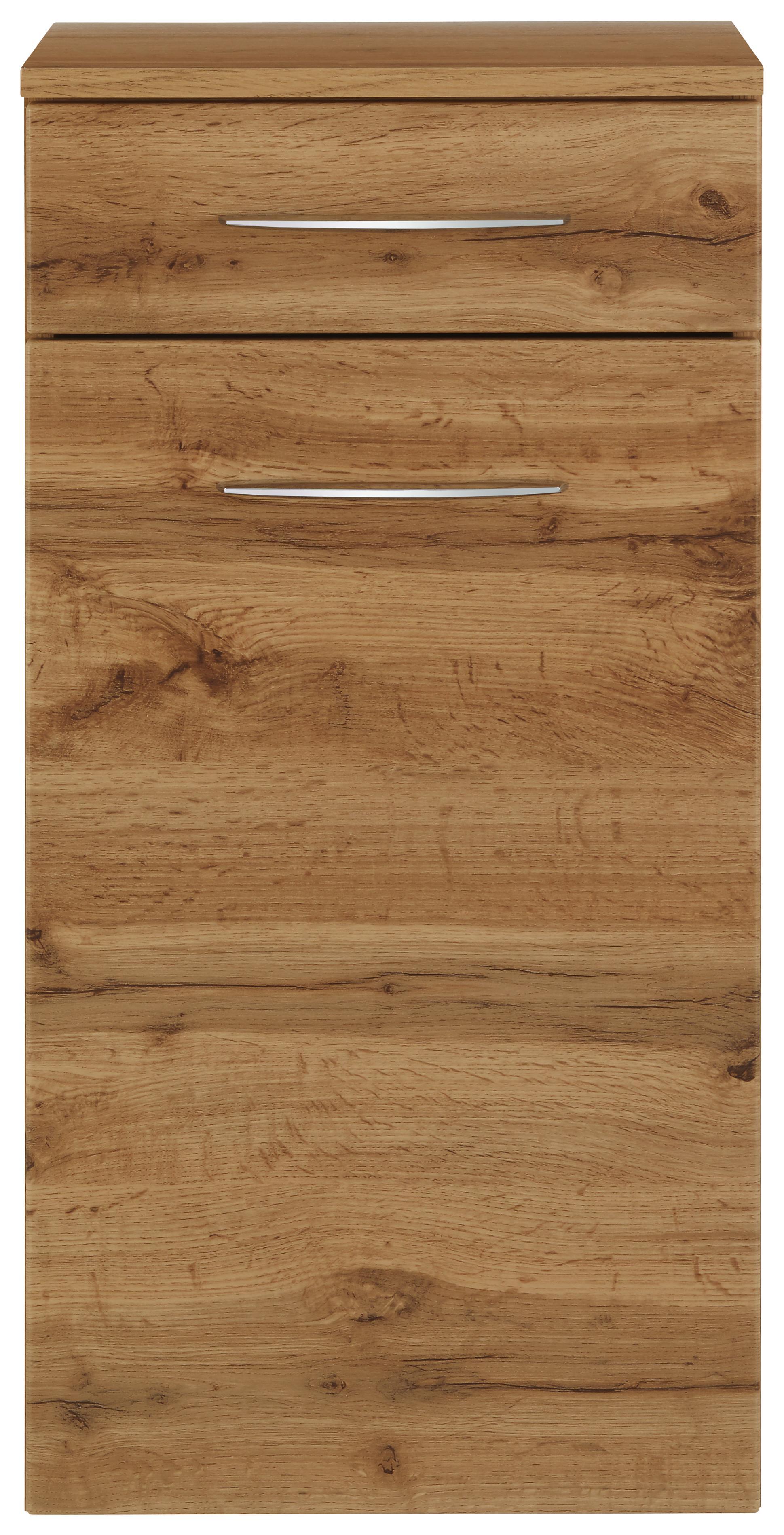 Unterschrank Eichefarben - Chromfarben/Eichefarben, MODERN, Holzwerkstoff/Metall (40/79/35cm)