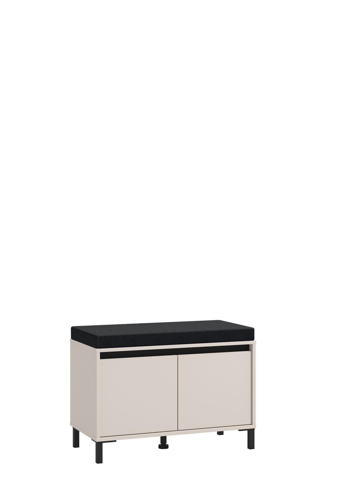 Előszobapad Arran - kasmírszínű/fekete, Modern, faalapú anyag/textil (80/52/40cm)