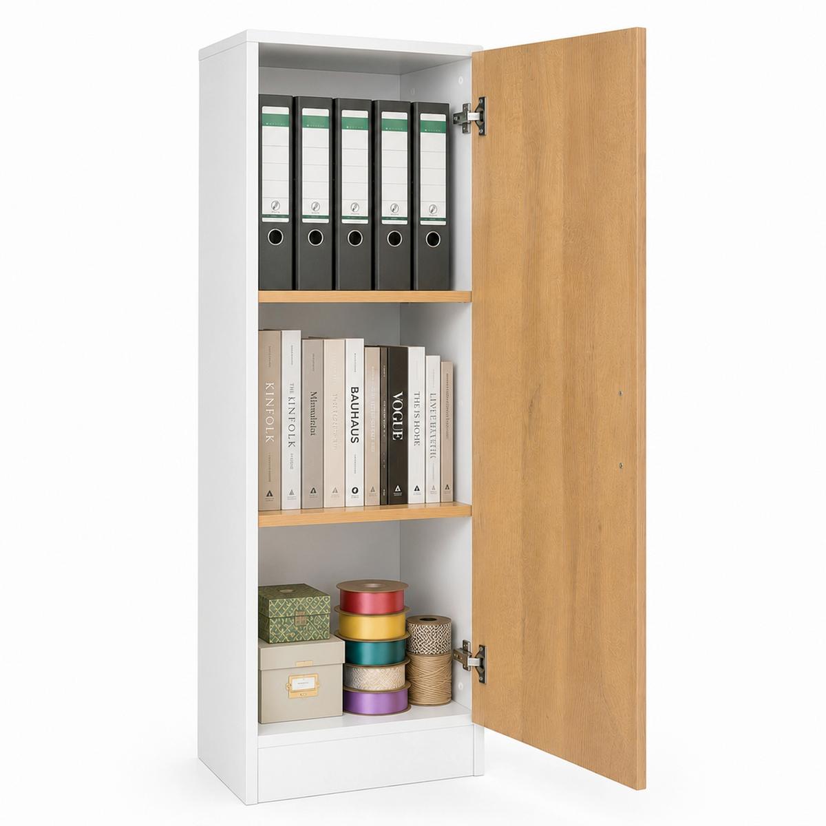 Aktenschrank Dilos S - Honigeiche/Weiss, Modern, Holzwerkstoff (38/114/32cm) - MID.YOU