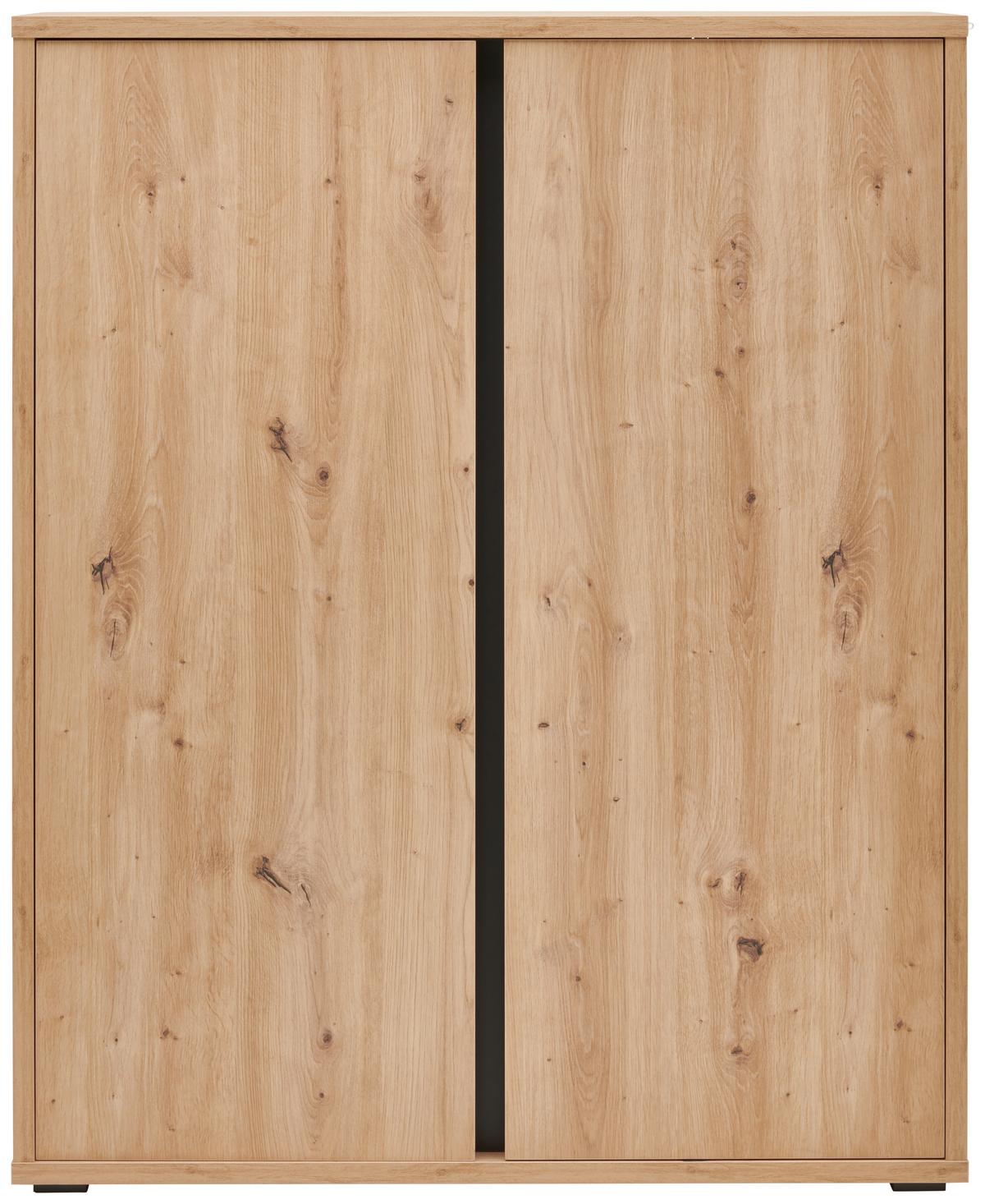 SZAFKA NA BUTY LIV - kolor dębowy/antracytowy, Modern, materiał drewnopochodny/tworzywo sztuczne (97,5/120/33,8cm) - Xora