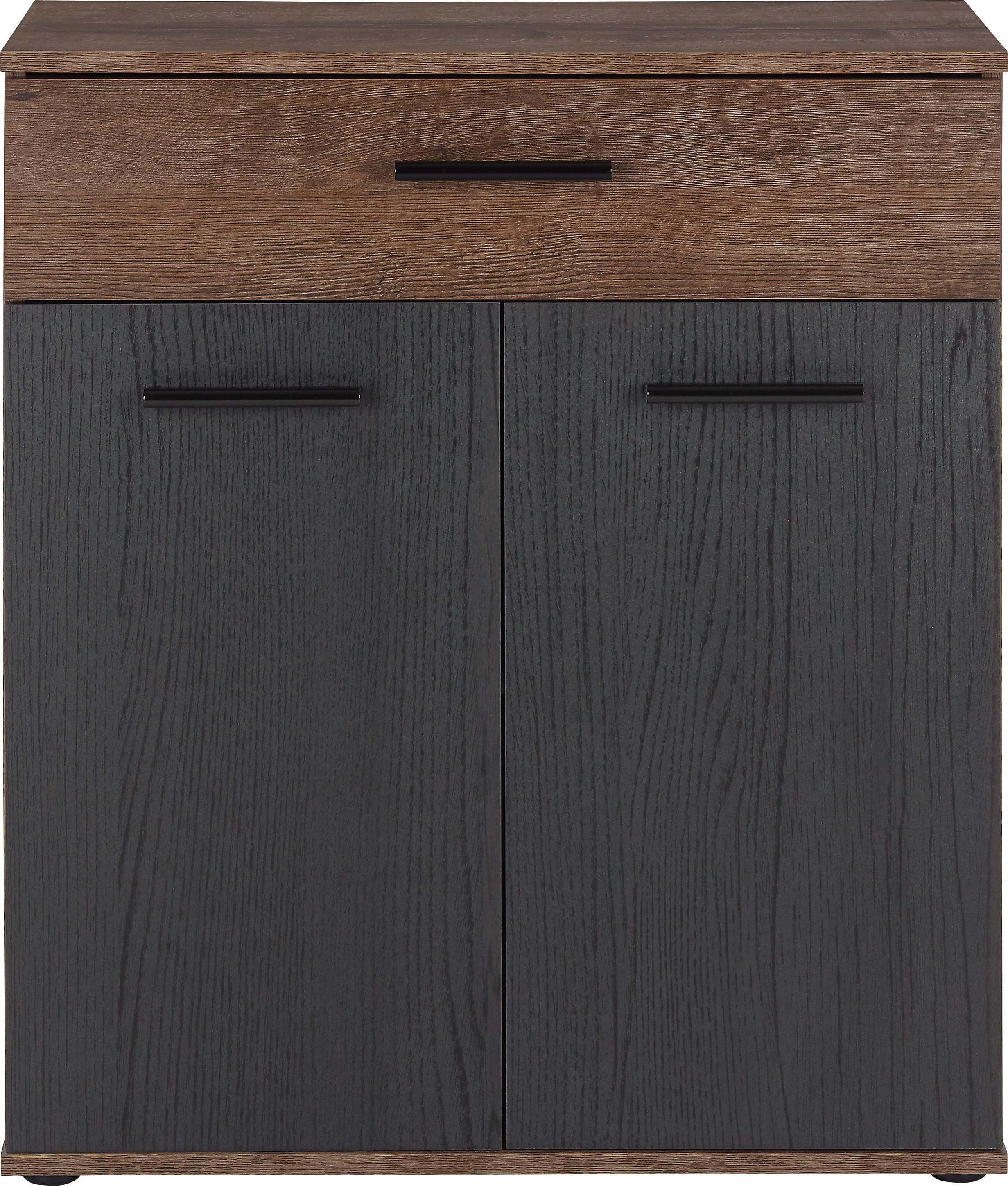 Comodă Tokio - nămol/culoare lemn stejar, Modern, plastic/metal (69,9/82,8/34,9cm) - Modern Living