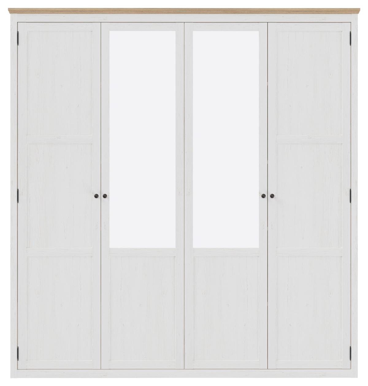 Drehtürenschrank Korsika Eiche-/Pinienfarben - Eichefarben/Schwarz, ROMANTIK / LANDHAUS, Holzwerkstoff/Metall (208,6/219,7/62cm) - Mömax