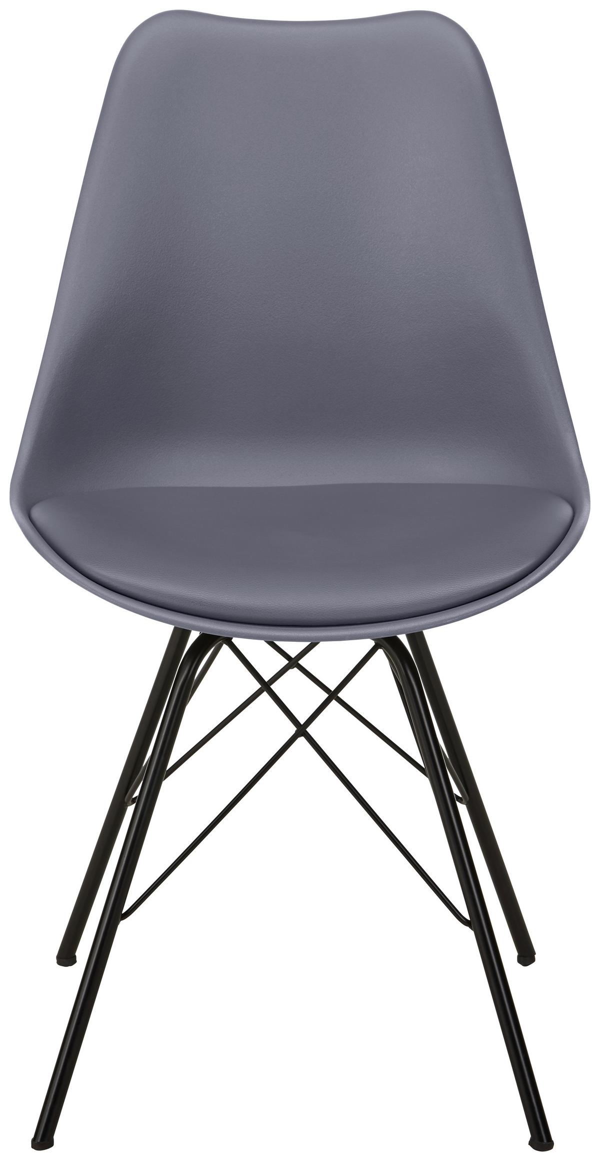 Stuhl in Grau - Schwarz/Grau, Modern, Kunststoff/Textil (55,5/86/48cm) - Mömax