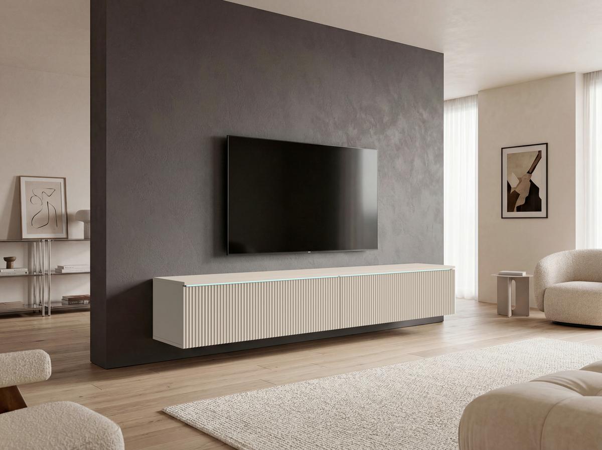 Lowboard D180 Kaschmir - Kaschmir/Beige, Design, Holzwerkstoff/Kunststoff (180/30/33cm) - P & B