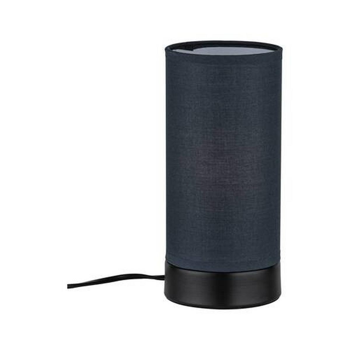 Tischleuchte Pia in Grau/Schwarz max. 25 Watt - Schwarz/Grau, Design, Textil/Metall (10/21cm) - Paulmann