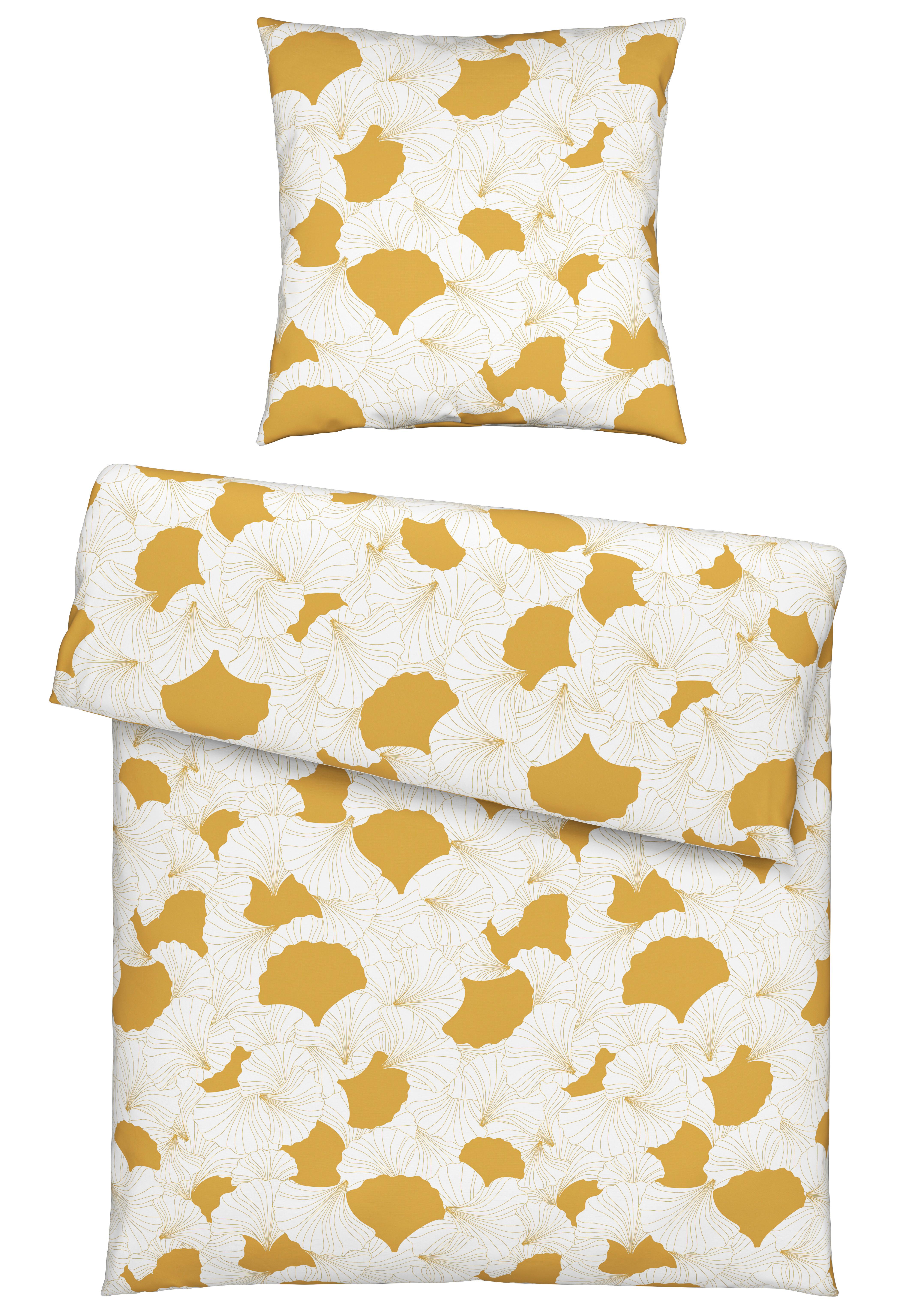 Bettwäsche Gingko Gelb ca. 135x200cm - Gelb, MODERN, Textil (135/200cm) - Modern Living