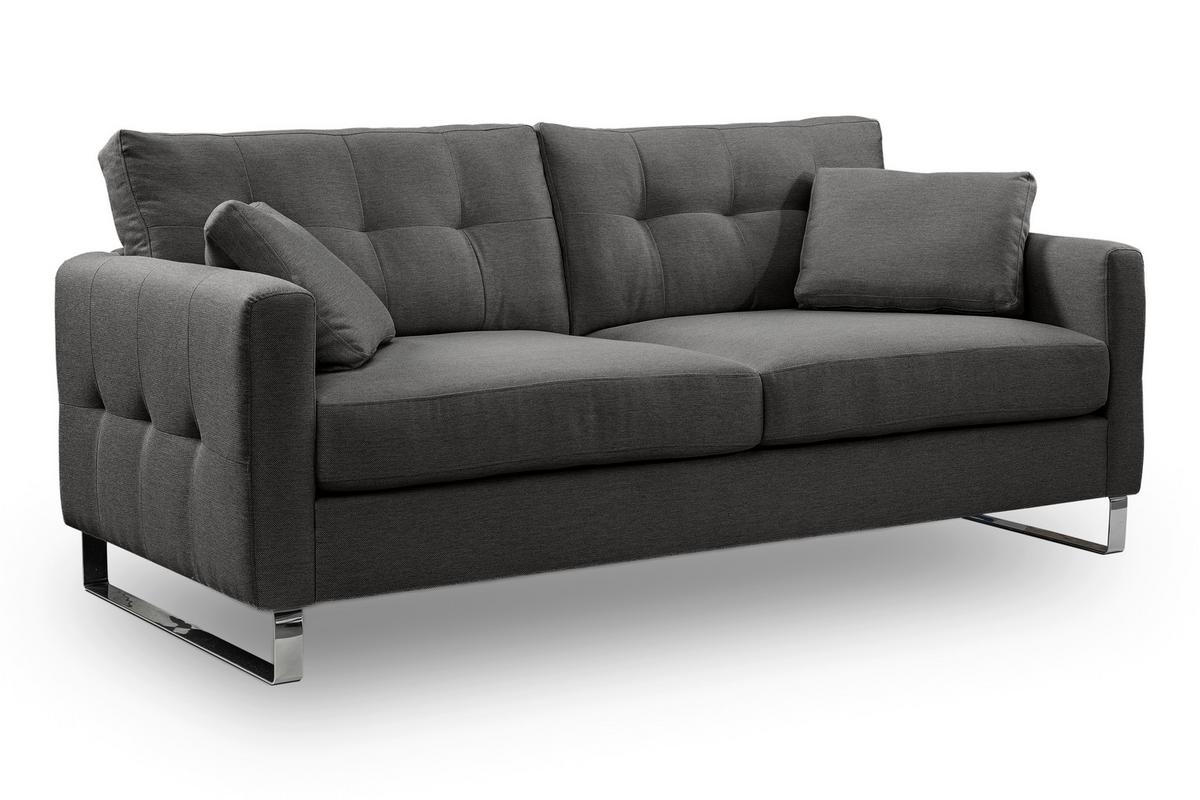 2,5-Sitzer-Sofa Hera Grau - Chromfarben/Grau, Basics, Holz/Textil (203/92/94cm) - MID.YOU