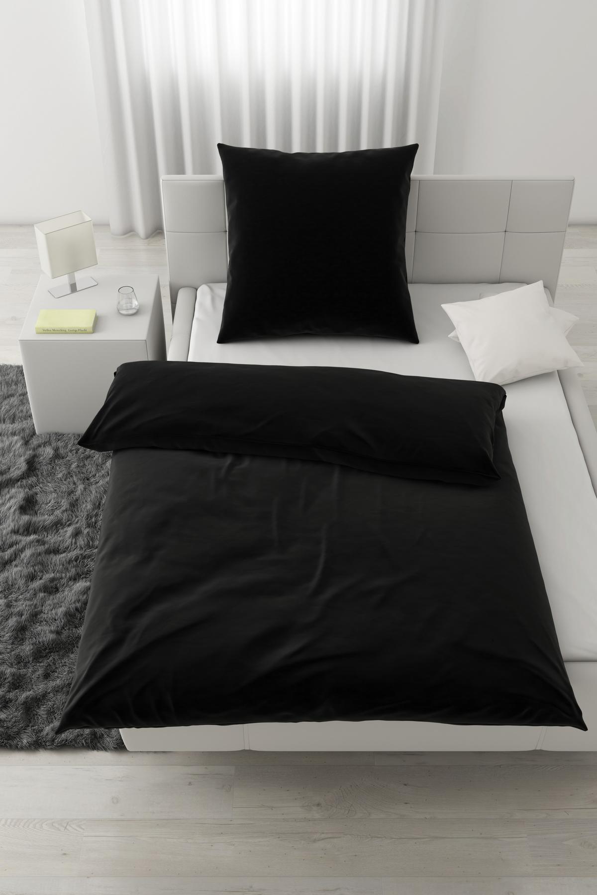 Bettwäsche Iris in Schwarz ca. 135x200cm - Schwarz, MODERN, Textil (135/200cm) - Modern Living