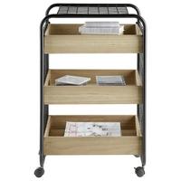 Rollcontainer Braun/Schwarz - Schwarz/Braun, Modern, Holz/Kunststoff (52/82/42cm) - Mömax