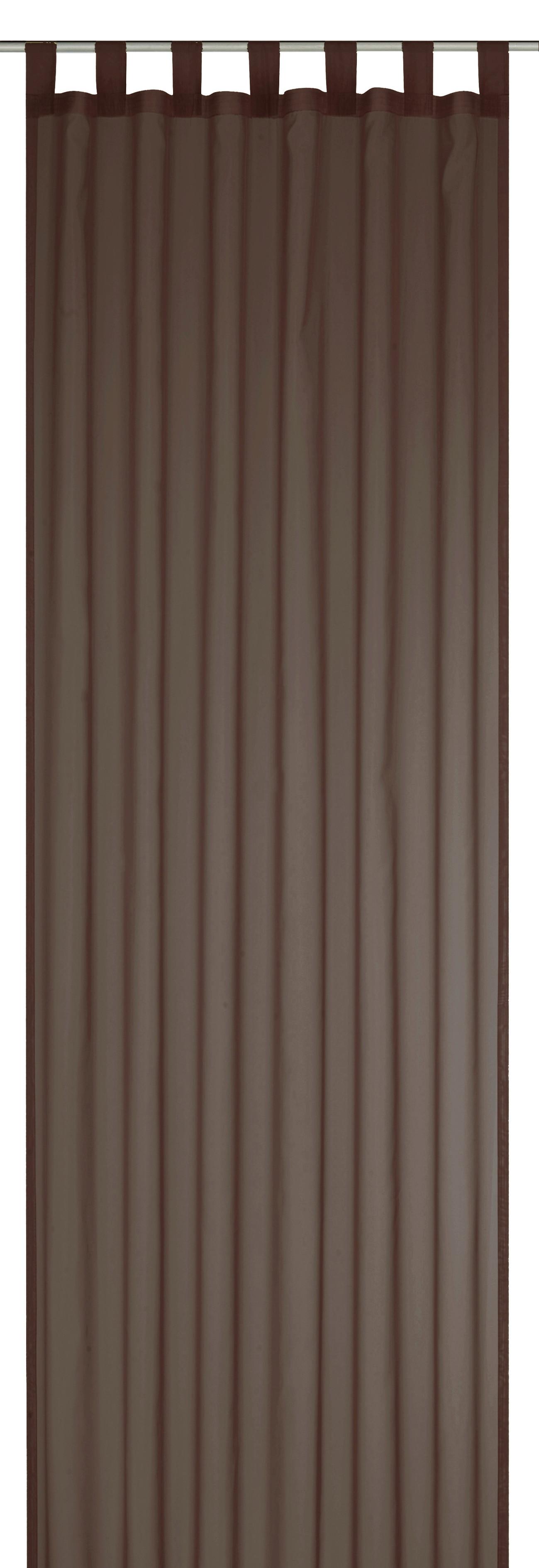 ZASŁONA NA SZELKACH 2ER SET FD SEVILLA NOUGAT - ciemnobrązowy/brązowy, Basics, tkanina (140/300cm)