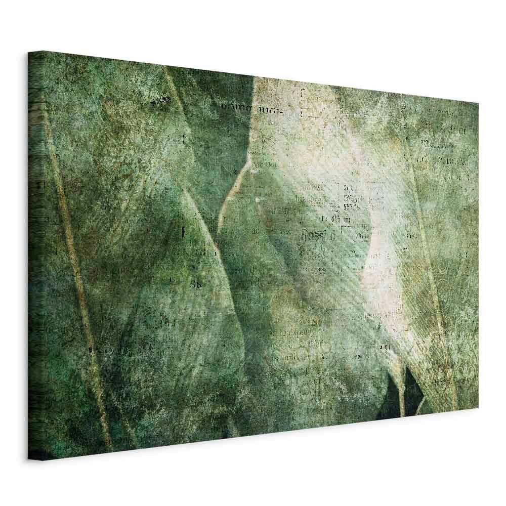 Slika Na Platnu Green Revolution - sivobež/smaragdno zelena, Basics, tekstil/les (120/80/1,2cm) - artgeist