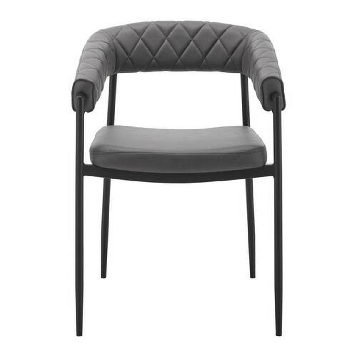 KRZESŁO Z PODŁOKIETNIKAMI LANI - czarny/szary, Modern, metal/drewno (55/76/57cm) - Bessagi Home