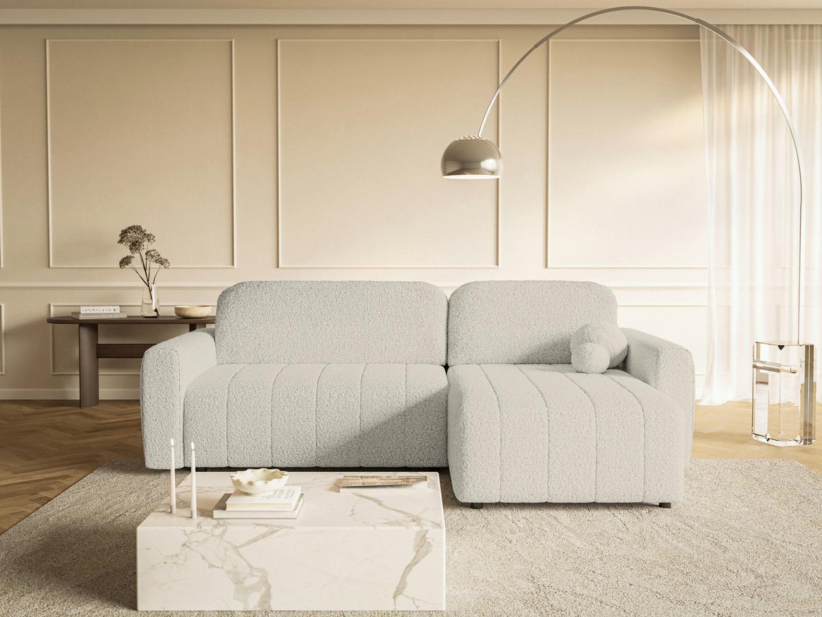 Kotna Sedežna Garnitura Luna New, Bež - črna/bež, Basics, umetna masa/tekstil (260/161cm) - Livetastic