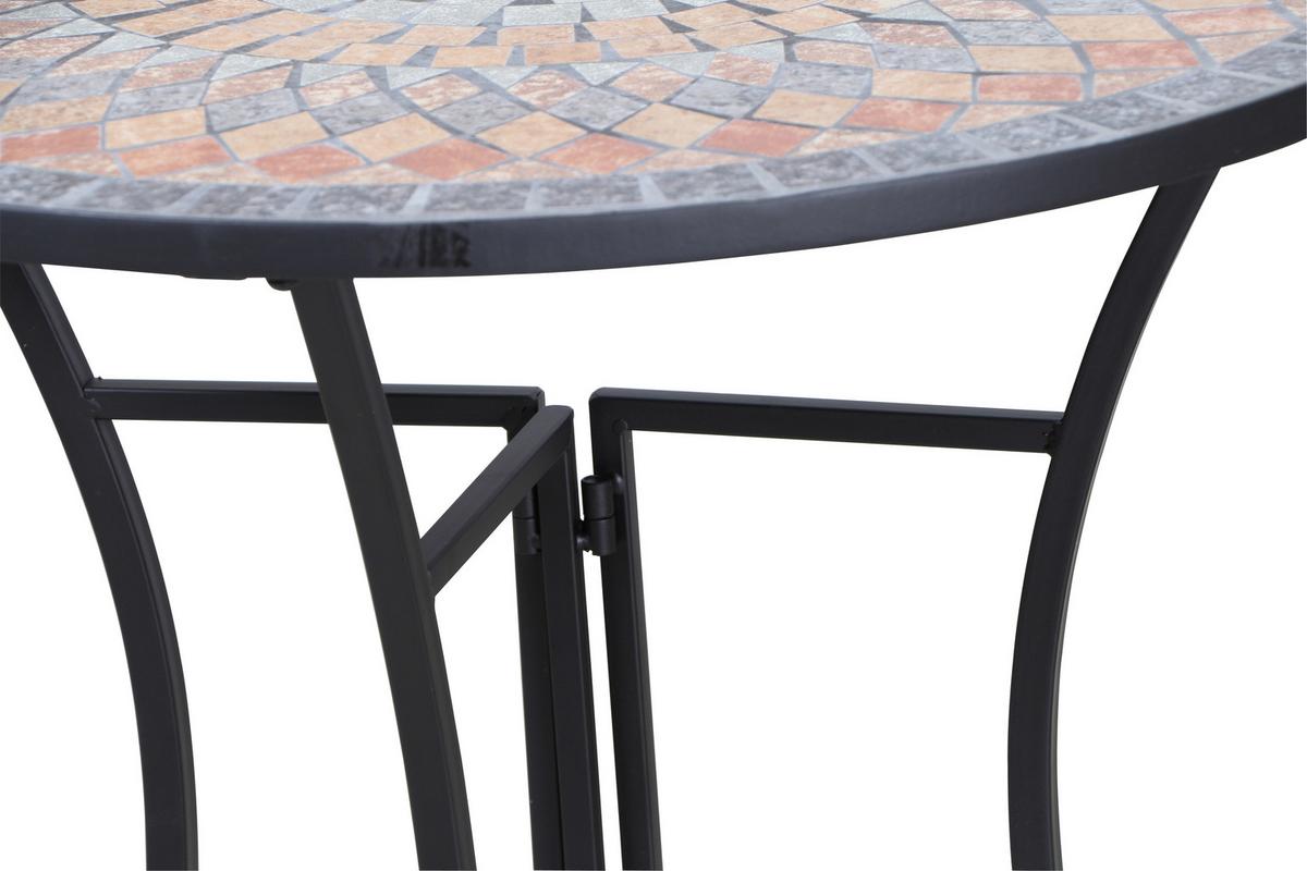 GARTENTISCH 380835 - Multicolor/Schwarz, MODERN, Keramik/Metall (70/35,5/71cm) - Siena Garden