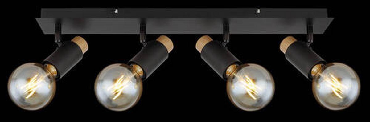 Reflektor 54045-4 - tamno smeđa/crna, Design, drvo/metal (65,5/8/14,5cm) - Globo