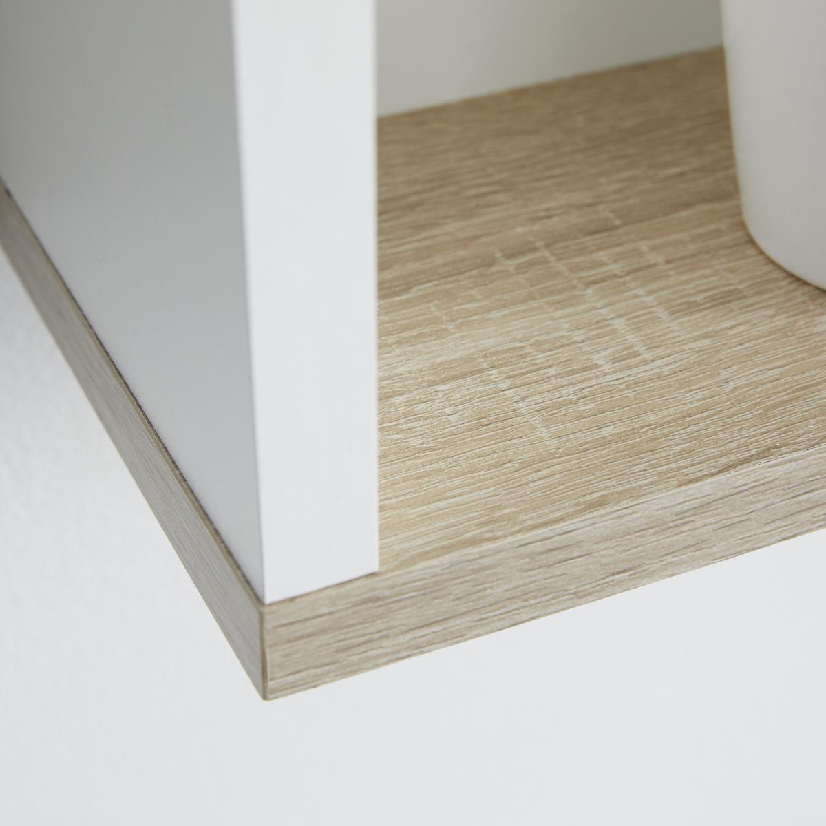 SZAFKA Z LUSTREM YASMIN S: 60 CM BIAŁA - kolor dębowy/biały, Basics, materiał drewnopochodny/szkło (60/65/13,9cm) - MID.YOU