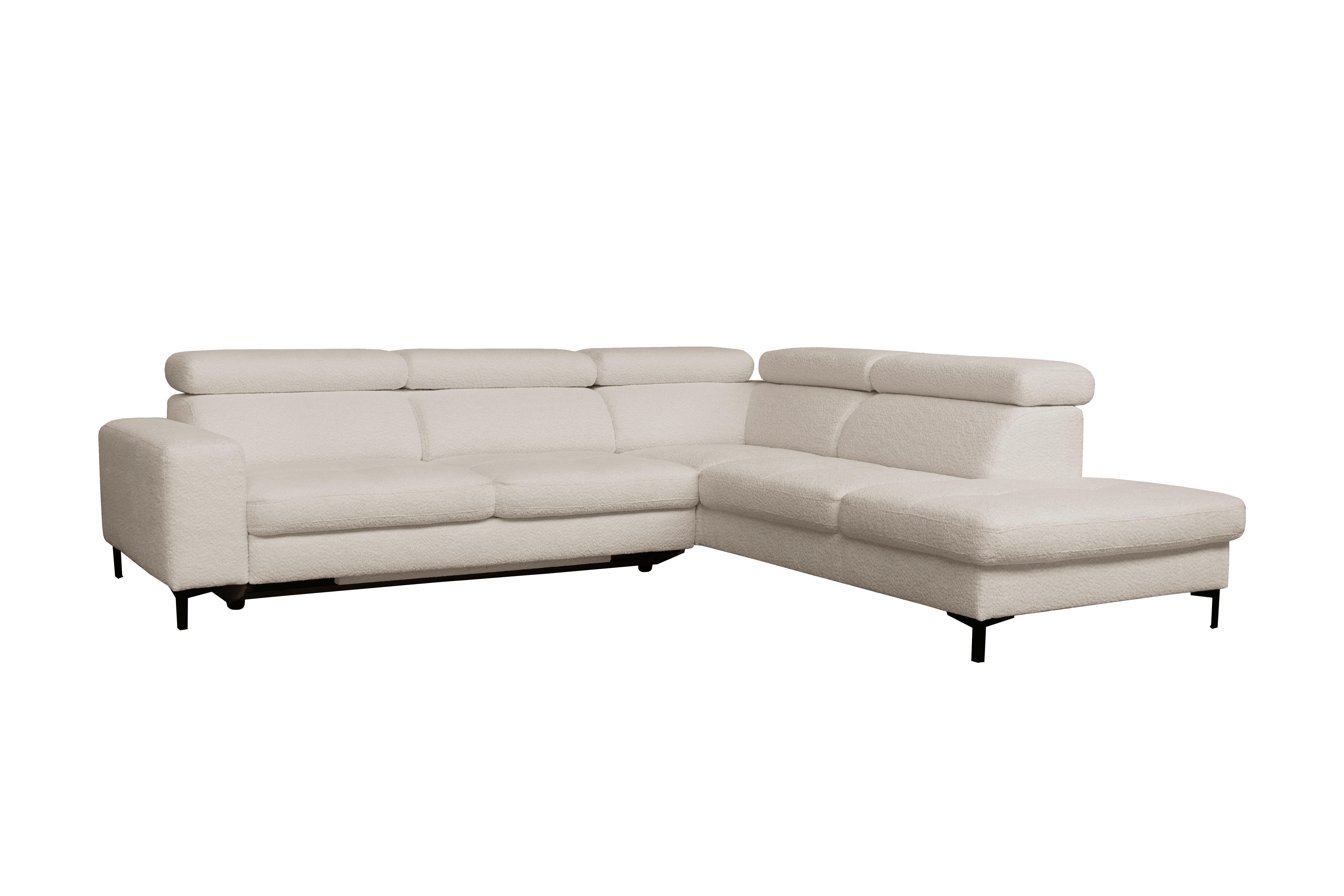 Sarokkanapé Ágyfunkcióval Lario - krémszínű, Modern, faalapú anyag/textil (293/249cm) - Premium Living