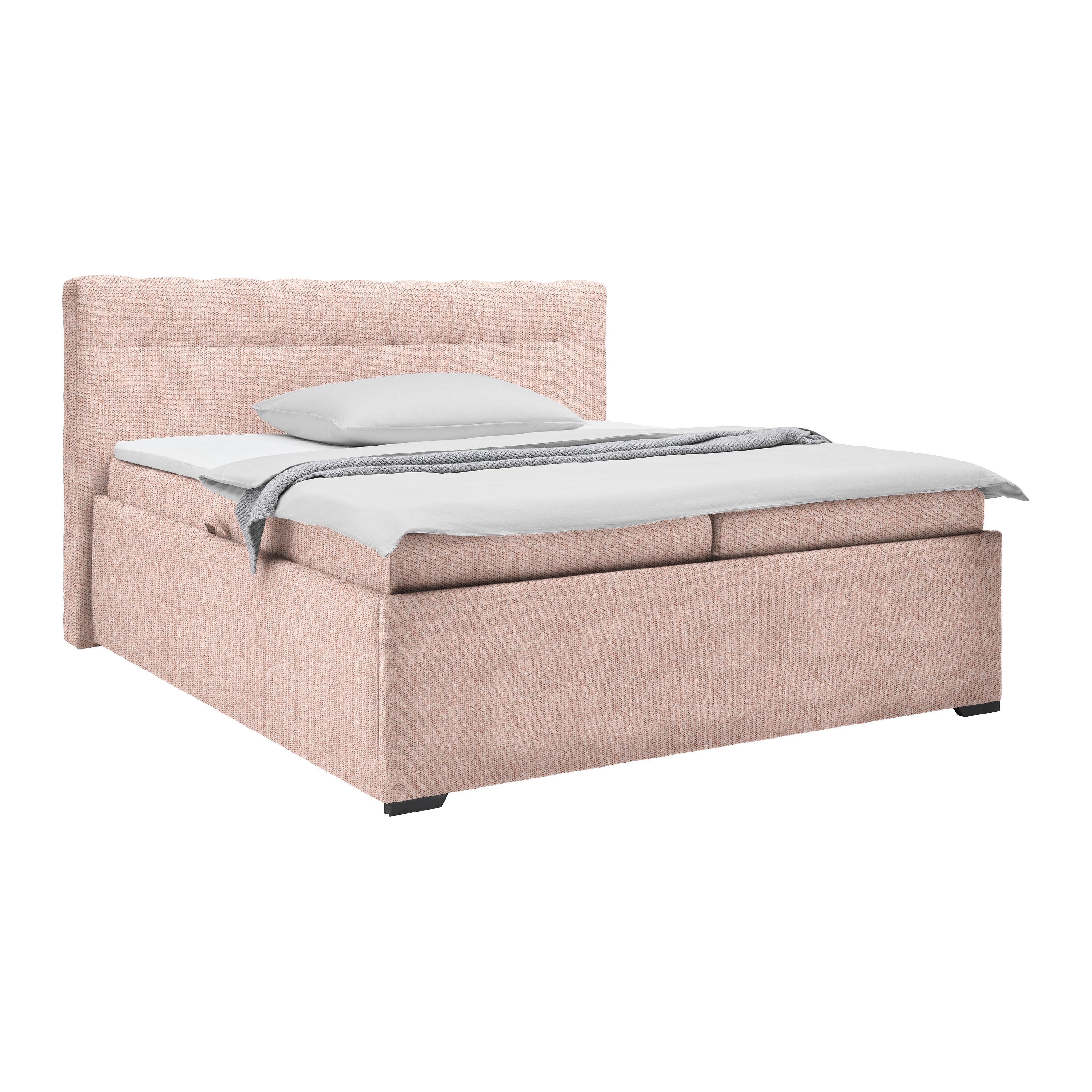 Polsterbett Thor in Rosa ca. 180x200cm - Anthrazit/Rosa, KONVENTIONELL, Holz/Textil (180/200cm) - Mömax