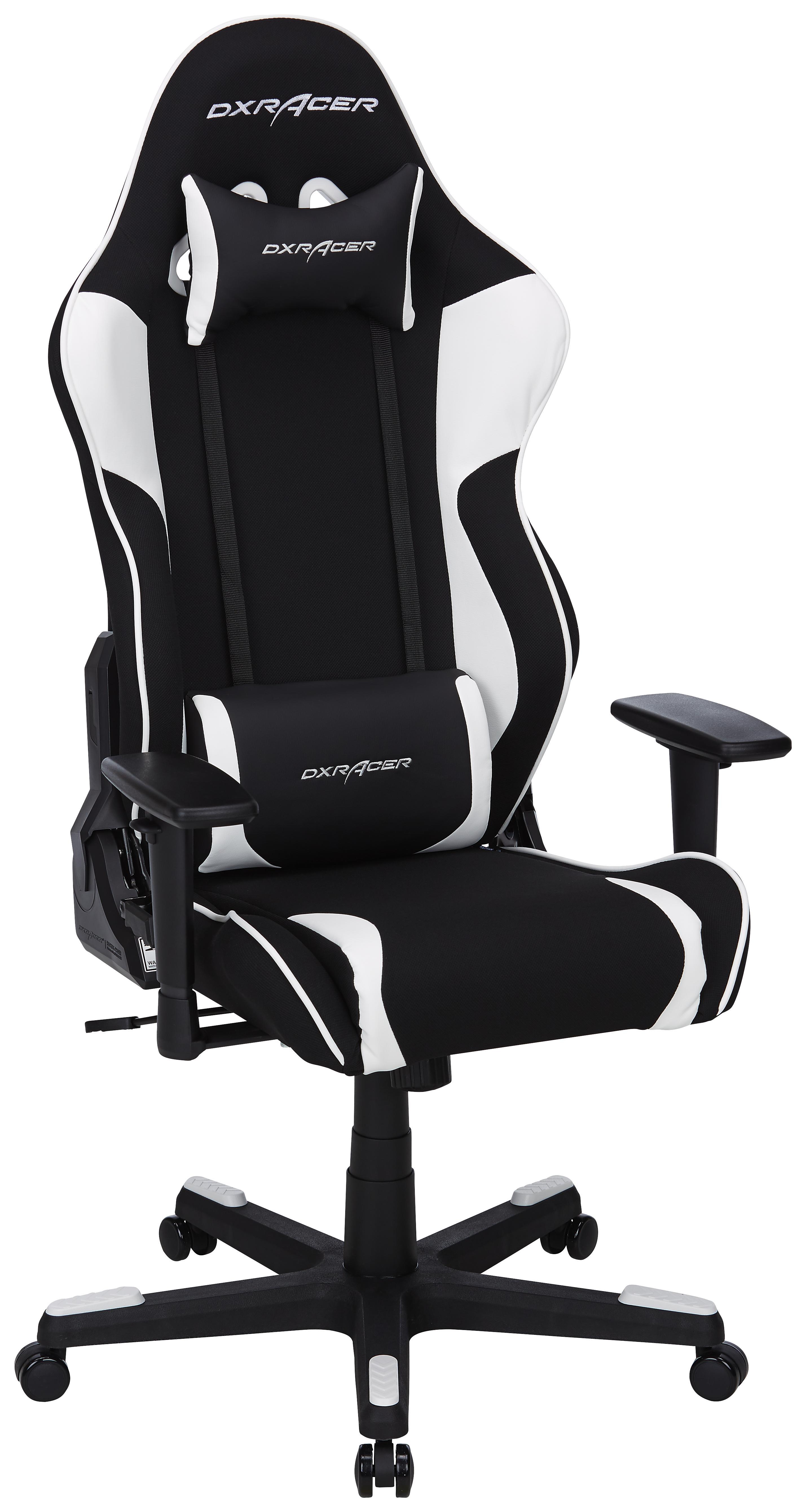 Gamingstuhl im Lederlook - Schwarz/Weiß, MODERN, Kunststoff/Textil (64/125/68cm)