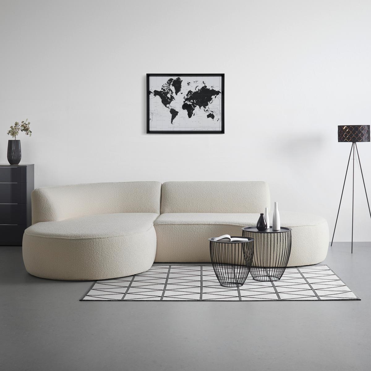 Sarokkanapé Belmondo - ekrü, Modern, textil (296/75/184cm) - Mömax