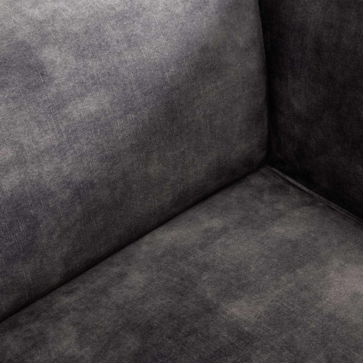 Naslanjač Chesterfield Modu, Iz Žameta - temno siva/črna, Moderno, kovina/tekstil (92/64/75cm) - Bessagi Home