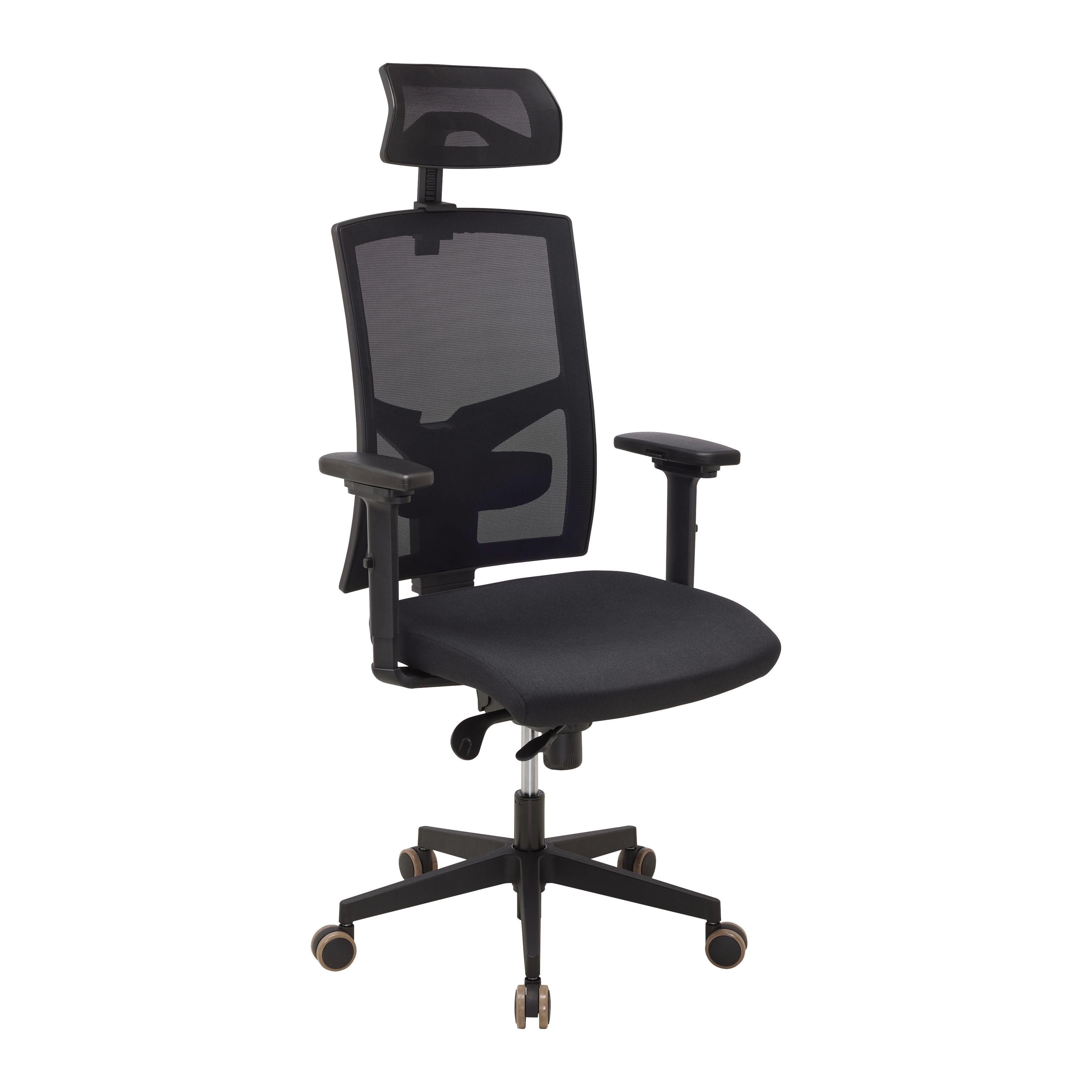 Chefsessel Boss VIP Schwarz - Schwarz, MODERN, Kunststoff/Textil (64/142/64cm) - Mömax