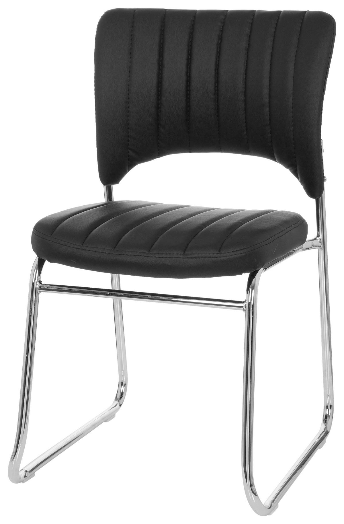 Konferenčni Stol Caspi V, Črna - barve kroma/črna, Moderno, kovina/tekstil (44/82/52cm) - MID.YOU
