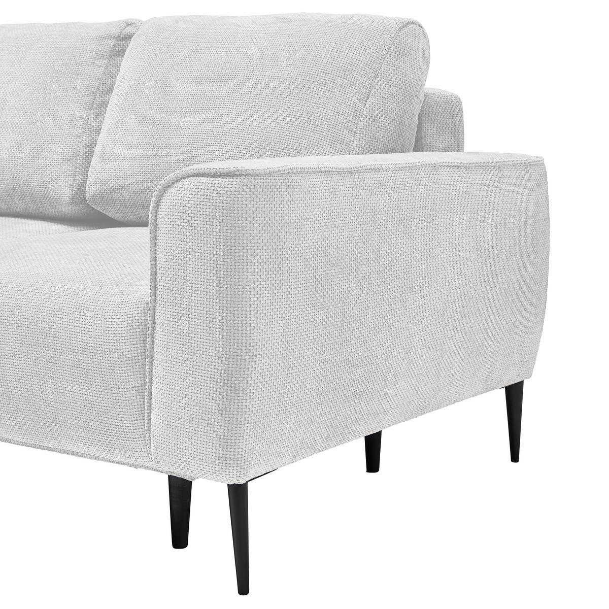 Ecksofa Custom Creme - Creme/Schwarz, MODERN, Textil/Metall (164/85/255cm) - Mömax