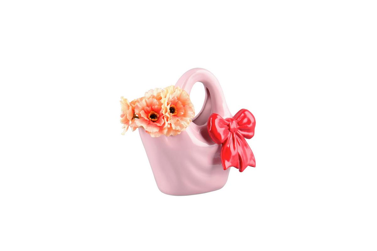 Dekovase Bow Rosa/Rot - Rot/Rosa, Basics, Keramik (20/12/20,5cm)