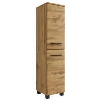 MIDISCHRANK MANCHESTER - Eichefarben/Schwarz, MODERN, Holzwerkstoff/Metall (30/130/35cm) - Held