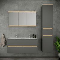 Fürdőszobabútor Cosila - méztölgy színű/antracit, Trend, faalapú anyag/kerámia (152cm) - MID.YOU