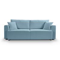 Schlafsofa Point Hellblau - Schwarz/Hellblau, Basics, Holz/Kunststoff (250/95/99cm) - MID.YOU