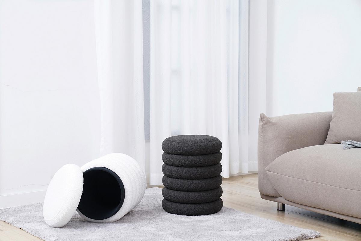 Tabure Bouclé, Bela - bela, Moderno, tekstil (38/45cm) - Livetastic