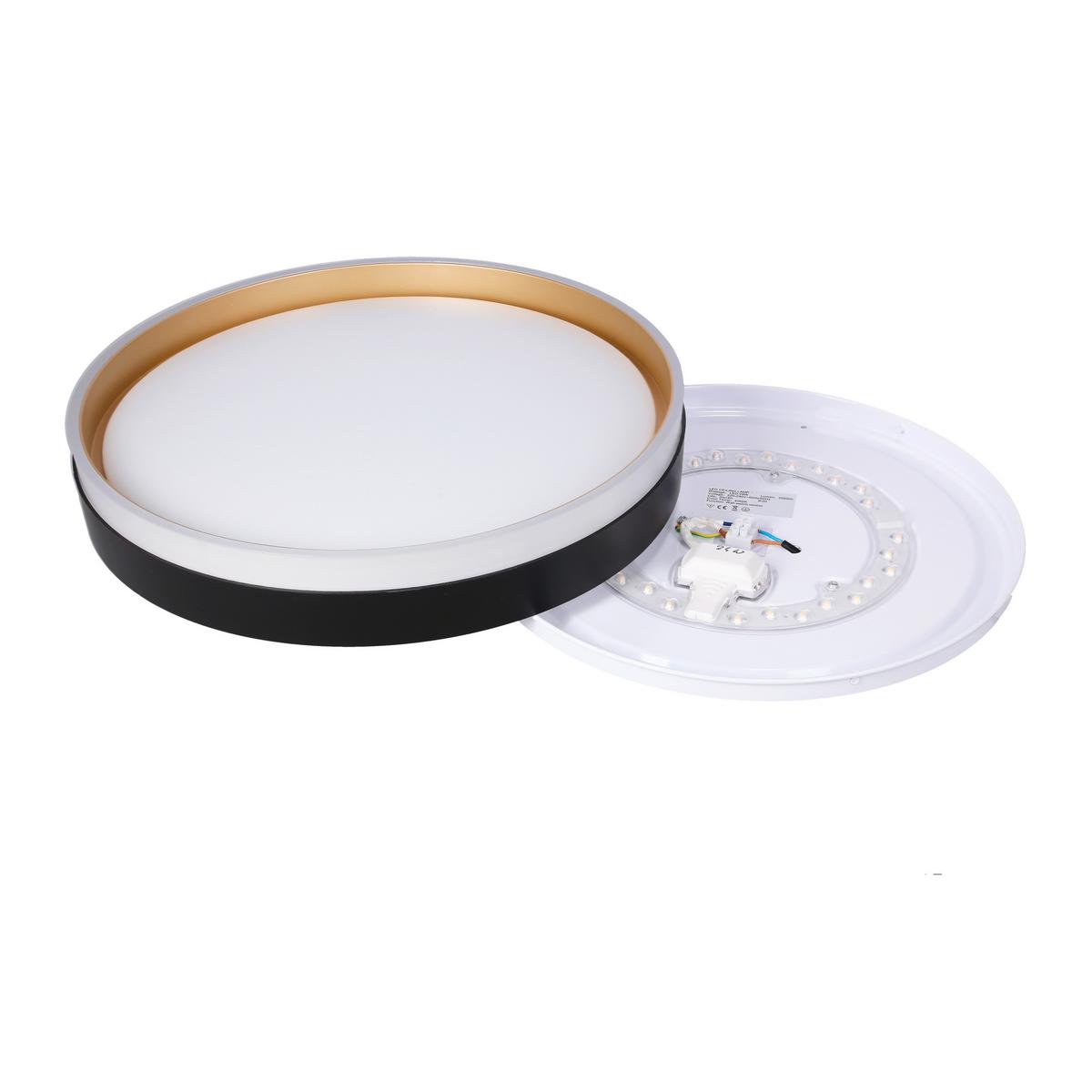 Led Stropna Svjetiljka Florida - bijela/zlatne boje, Konvencionalno, metal/plastika (38/38/7.5cm)