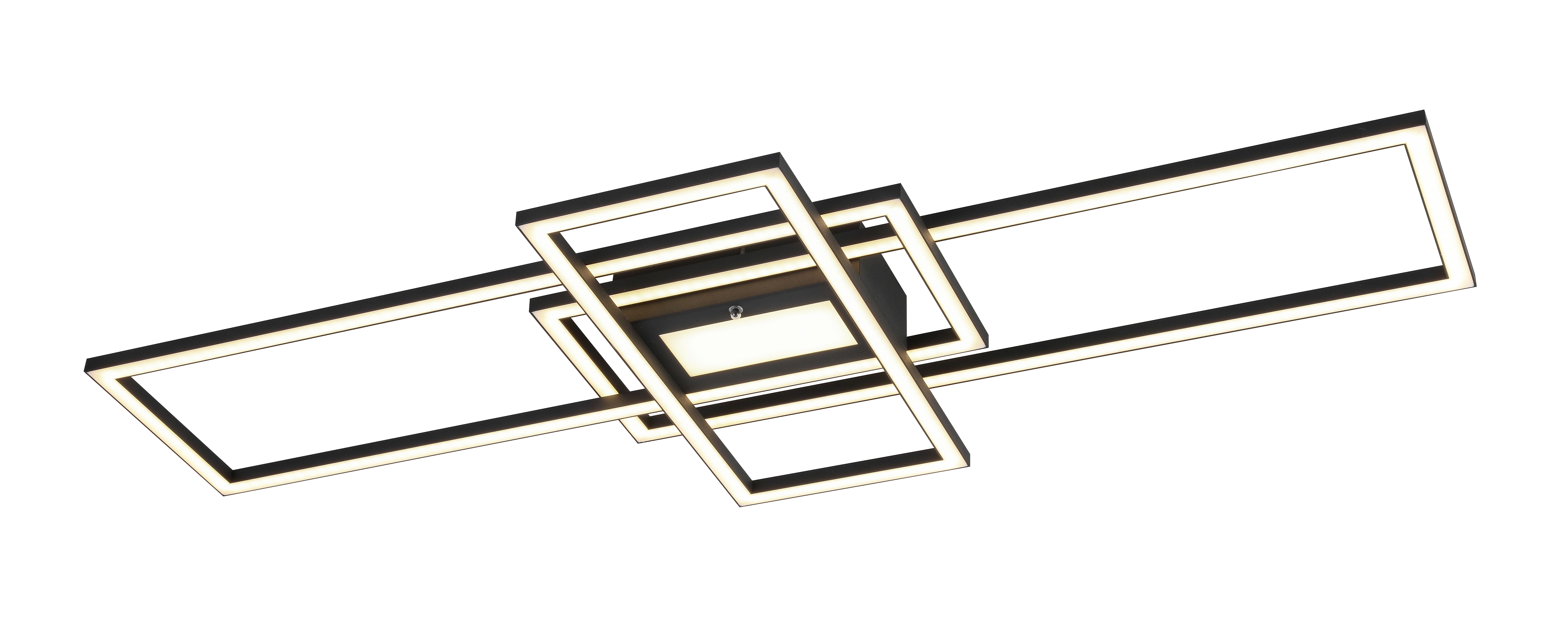LED-Deckenleuchte Rosalinda max. 50 Watt - Schwarz, ROMANTIK / LANDHAUS, Kunststoff/Metall (100/40/6,2cm) - Premium Living