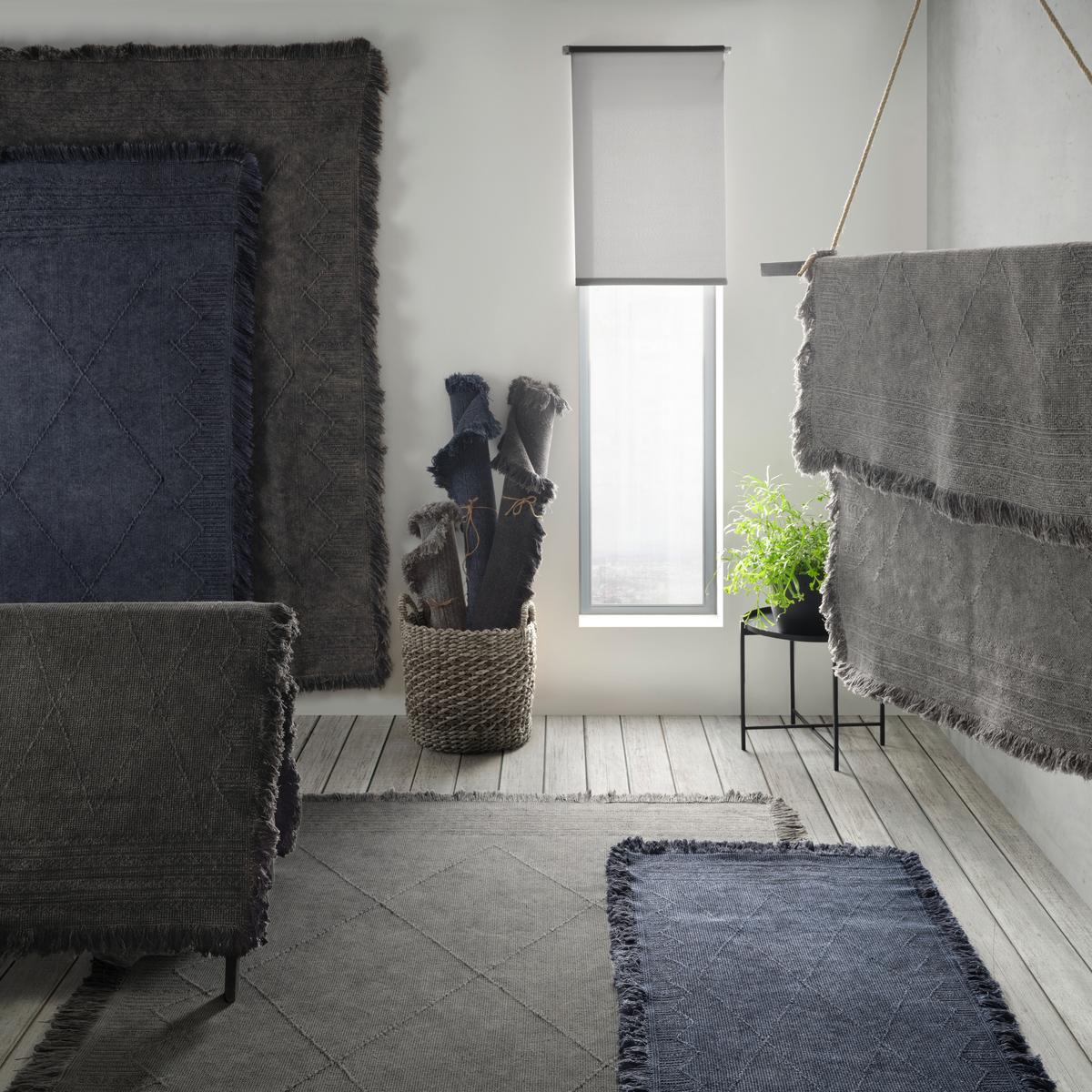 Ročno Tkana Preproga Monaco 1 - temno modra, tekstil (80/150cm) - Modern Living