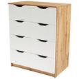 Komód West 8 - Tölgyfa/Fehér, modern, Faalapú anyag (78/92/40cm)