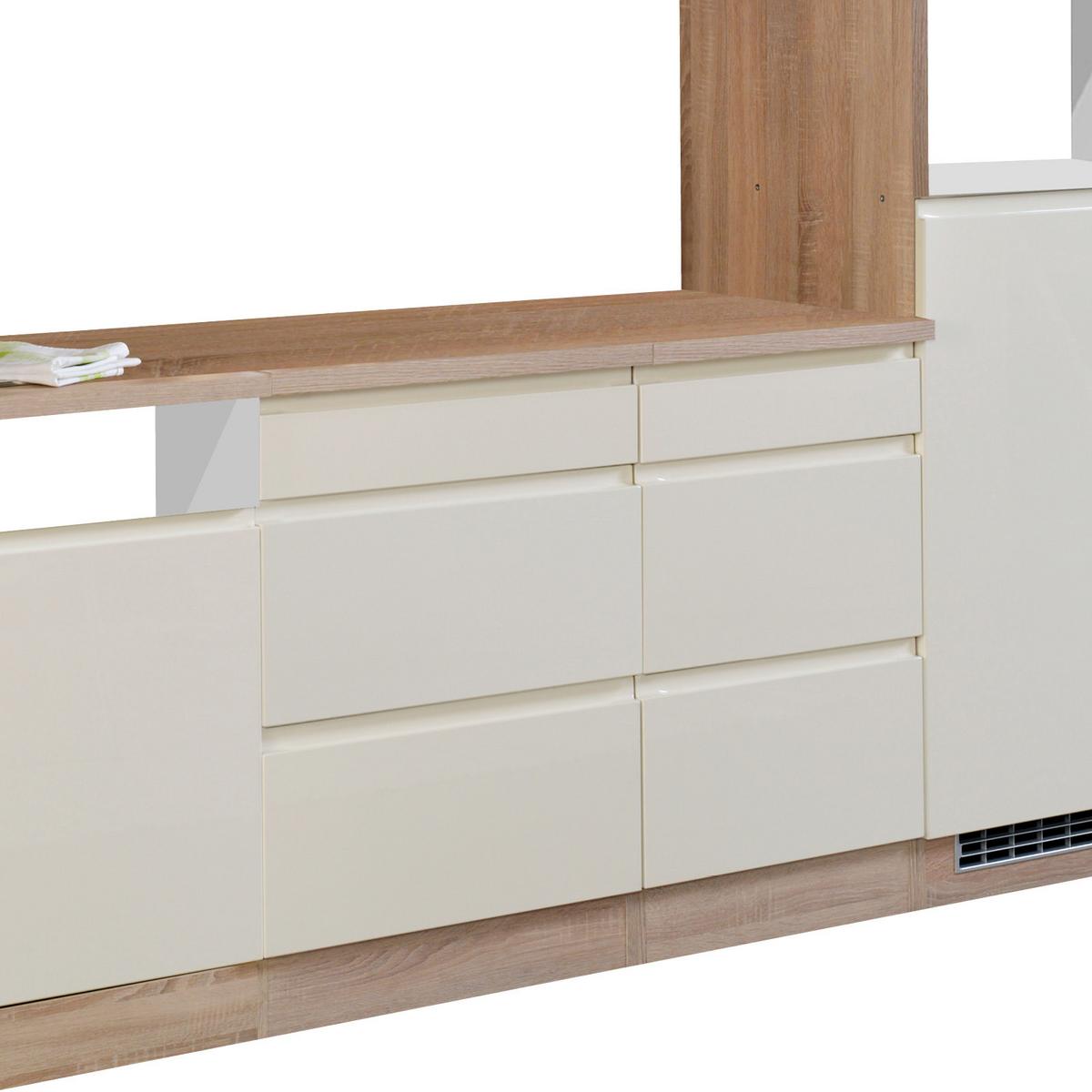 Küchenleerblock "Cardiff" Creme/Eiche - Creme/Sonoma Eiche, Basics, Holzwerkstoff (280cm) - Held