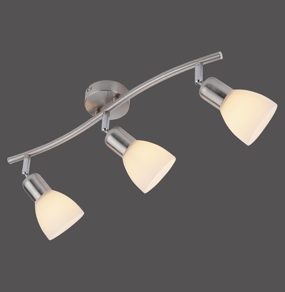 Deckenleuchte Karo max. 40 Watt - Alufarben/Nickelfarben, Basics, Glas/Metall (68/22cm)