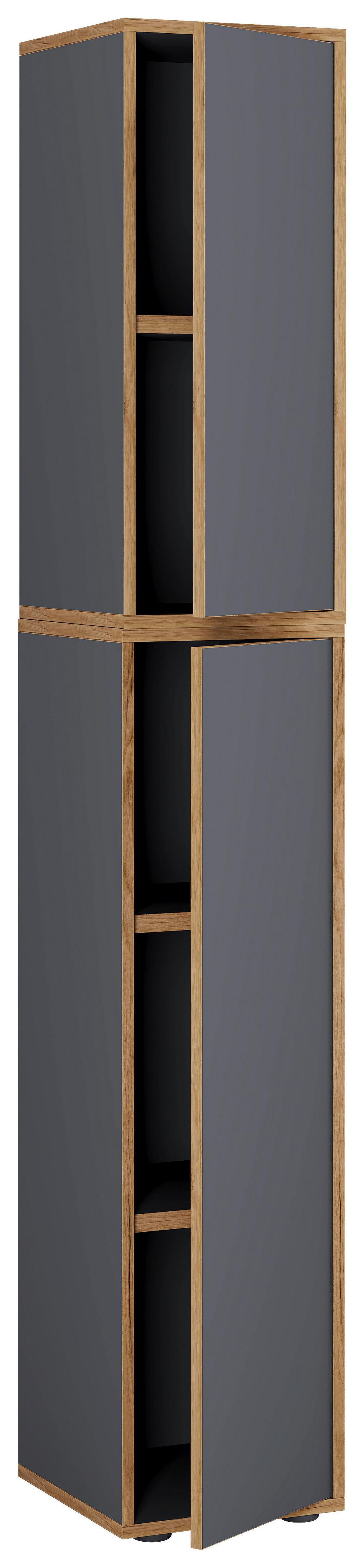 AKTENSCHRANK SALIA B30 - Honigeiche/Anthrazit, Design, Holzwerkstoff (30/183/33cm) - MID.YOU