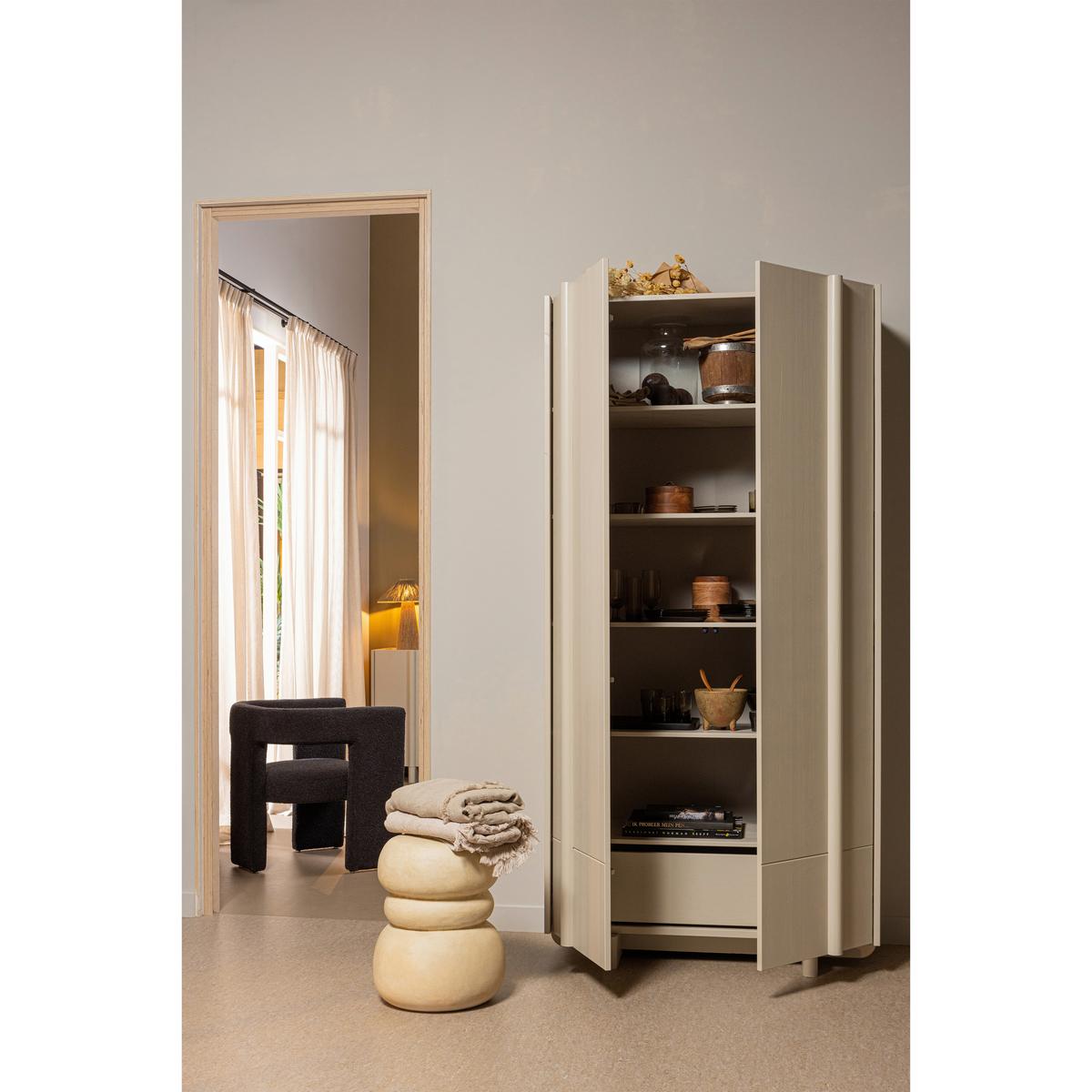 Garderobenschrank Basu Grauweiß B: 101 cm - Grauweiß, Design, Holz (101/210/46cm) - Livetastic